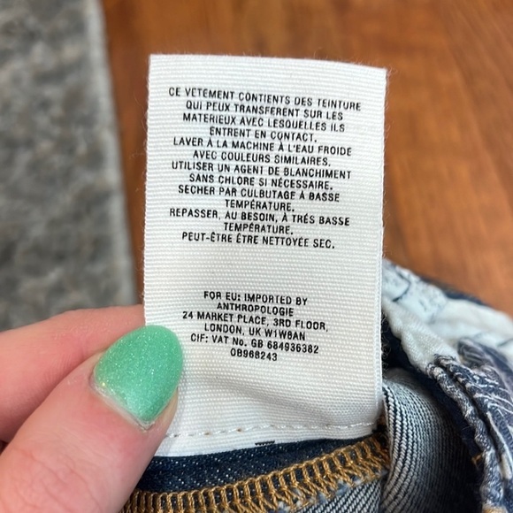 Anthropologie Pilcro Boho 90s Straight Leg High Waist Tie Front Jeans - Picture 13 of 13